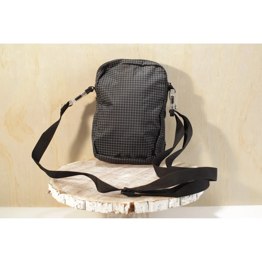 Nike Heritage 2.0 Crossbody Bag Grey Black Grid Ripstop Small Messenger Bag